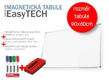 Magnetická tabule EasyTECH - AKCE! 120x90cm [+ popisovače + houba]