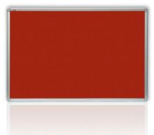 Filcová tabule OfficeTECH, červená, hliníkový rám 150x100cm