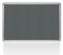Filcová tabule OfficeTECH, šedá, hliníkový rám 180x90cm