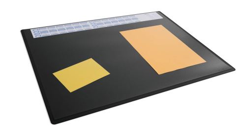 Podložka na stůl 650x500 mm s ročním kalendářem + transp. obal PP černá