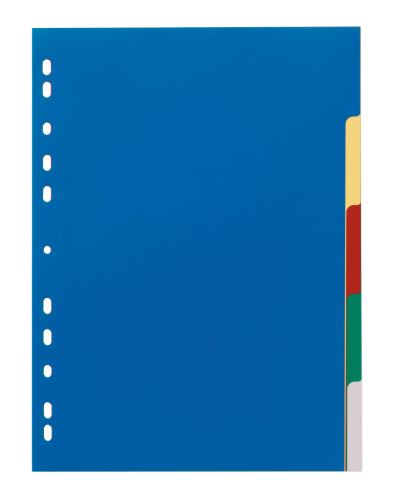 Rozdružovač A4 s 5 barevnými PP rozlišovači a titulní stranou