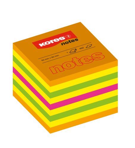 Neonové bločky CUBO Summer 400 lístků , mix barev 50x50mm