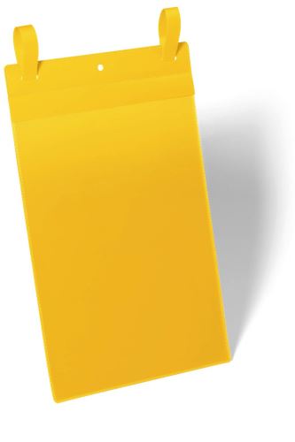 Závěsná kapsa s upínacími popruhy A4 na výšku 50ks žlutá