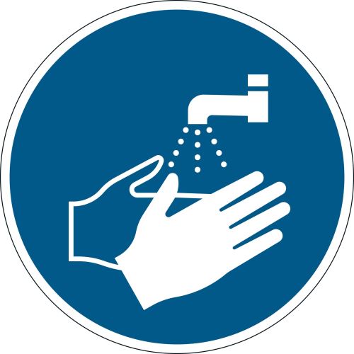 Bezpečnostní značení „Umyjte si ruce" Ø 430 mm, odnímatelné