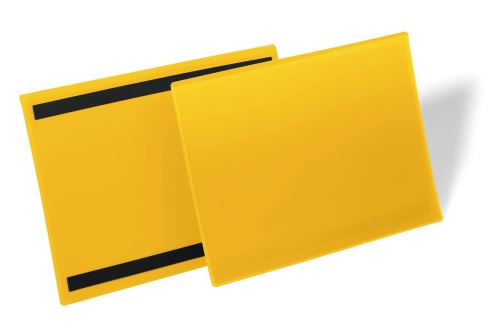 Magnetické pouzdro na dokumenty A4 na šířku 50ks žluté