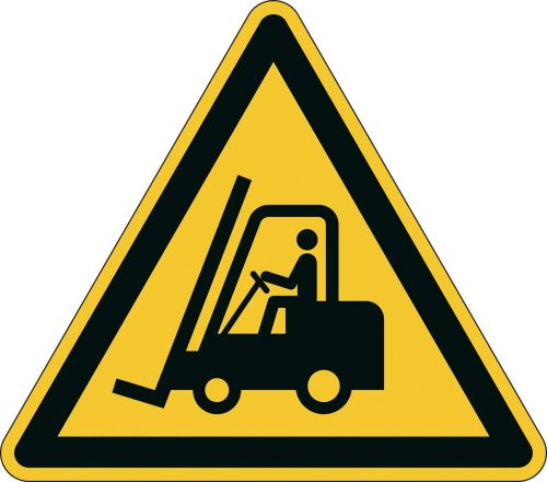 Podlahový piktogram 'Výstraha před průmyslovými vozíky' 430x430 mm