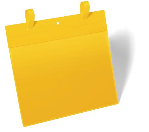 Závěsná kapsa s upínacími popruhy A4 na šířku 50ks žlutá