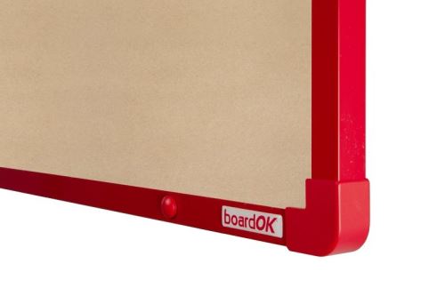 Textilní tabule boardOK béžová červený rám