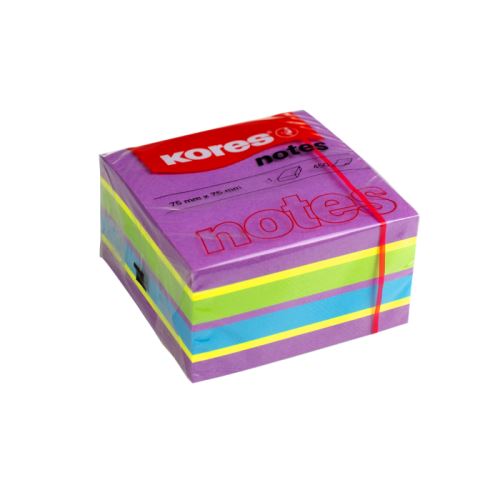 Neonové bločky CUBO Spring 450 lístků 75x75mm, mix barev ( purpurová,žlutá,modrá,zelená )