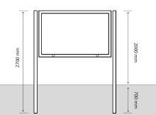 Příslušenství k vitrínám BULK Noha do země, elipsa, délka 270 cm,50x85 stříbrná (cena za 2 ks)