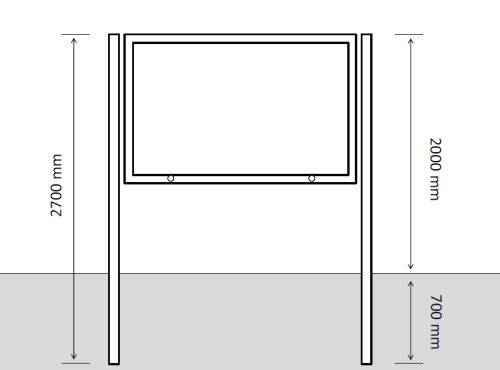 Příslušenství k vitrínám BULK Noha s přírubou, elipsa, délka 200 cm 50x80mm (cena za 2 ks) + patky k podlaze