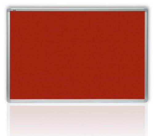 Filcová tabule OfficeTECH, červená, hliníkový rám