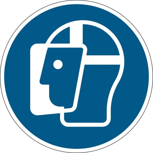 Podlahový piktogram „Používejte ochranu obličeje“ Ø 430 mm