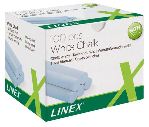 Linex, Křídy bílé, kulaté, 100 ks, bílá