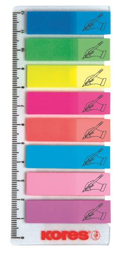 Neonové záložky Index Strips "Podepiš zde" na pravítku 45x12mm 8 barev 25ls á barva