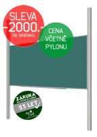 Školní tabule EkoTAB, popis křídou + pylon jednoduchý AL 200x100cm
