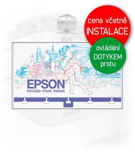 Dotyková interaktivní tabule EPSON EB-695Wi + Keramická tabule 200x120cm na stěnu