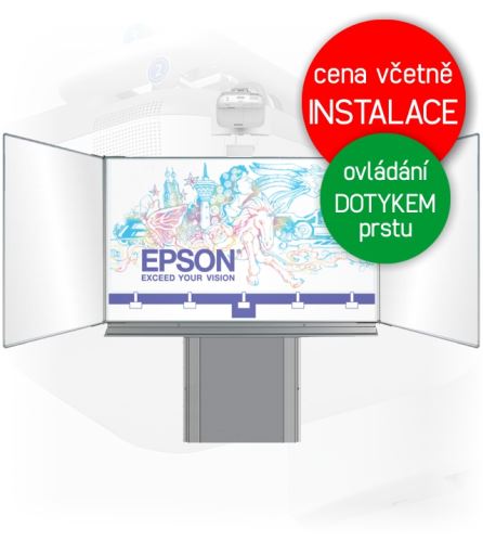 Dotyková interaktivní tabule EPSON EB-695Wi + Triptych 200x120cm na zvedacím stojanu