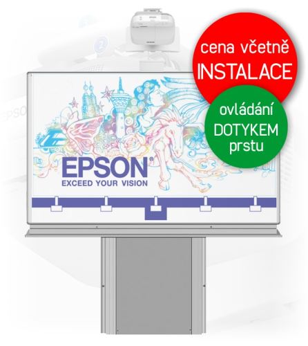 Dotyková interaktivní tabule EPSON EB-695Wi + Keramická tabule 200x120cm na zvedacím stojanu